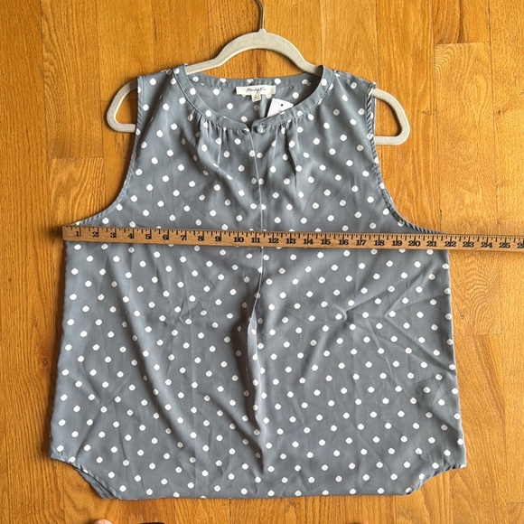 Navy Polka Dot Sleeveless Top - Picture 6 of 8